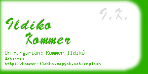 ildiko kommer business card